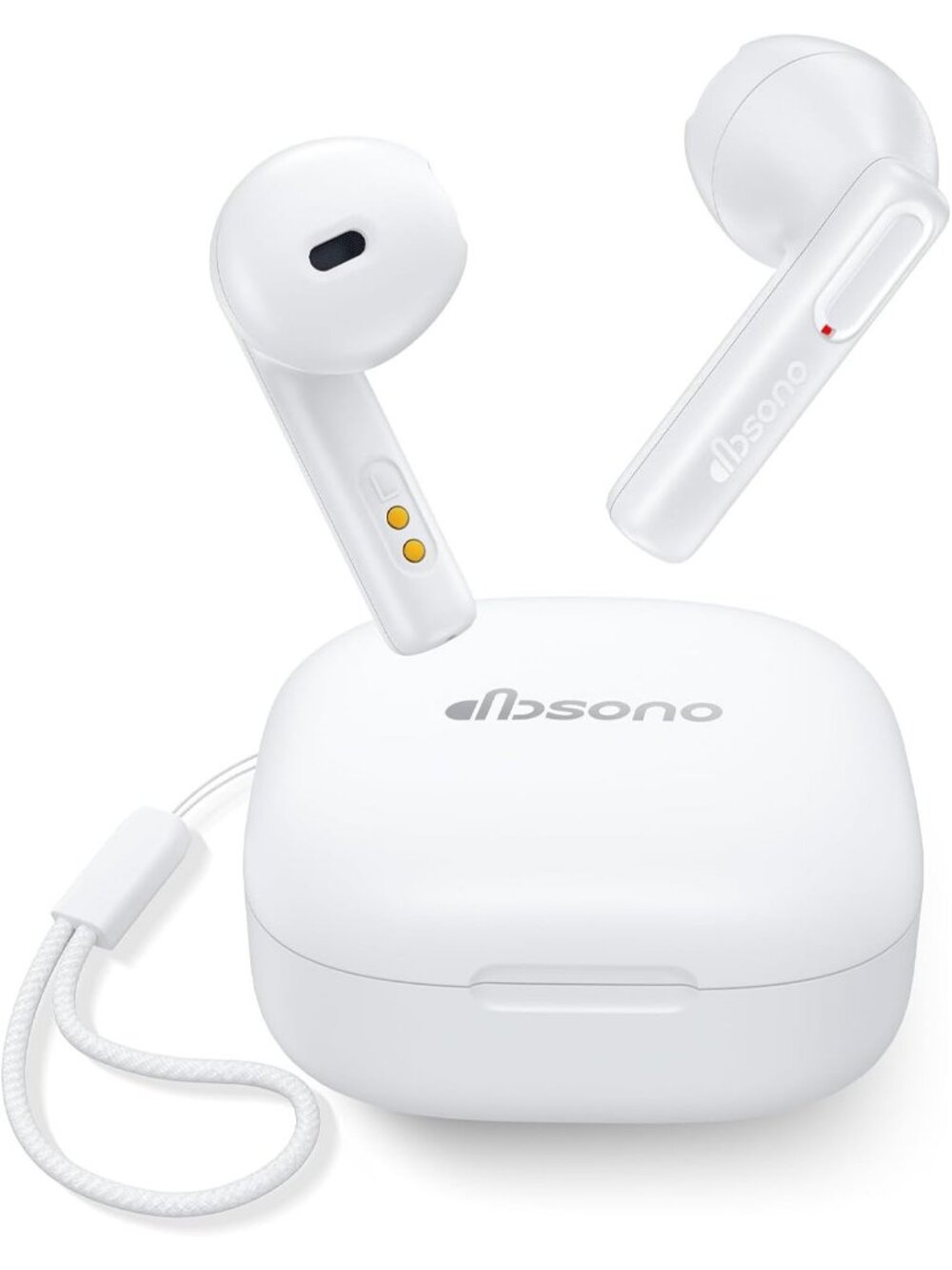 Wireless White Ultra-Lightweight Waterproof TWS 25H Playtime Bluetooth Earbud